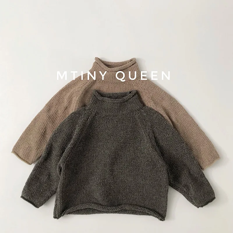 

2025 Winter New Children Long Sleeve Knit Sweater Baby Girl Vintage Knitted Pullover Tops Kids Boys Warm Sweater Toddler Clothes