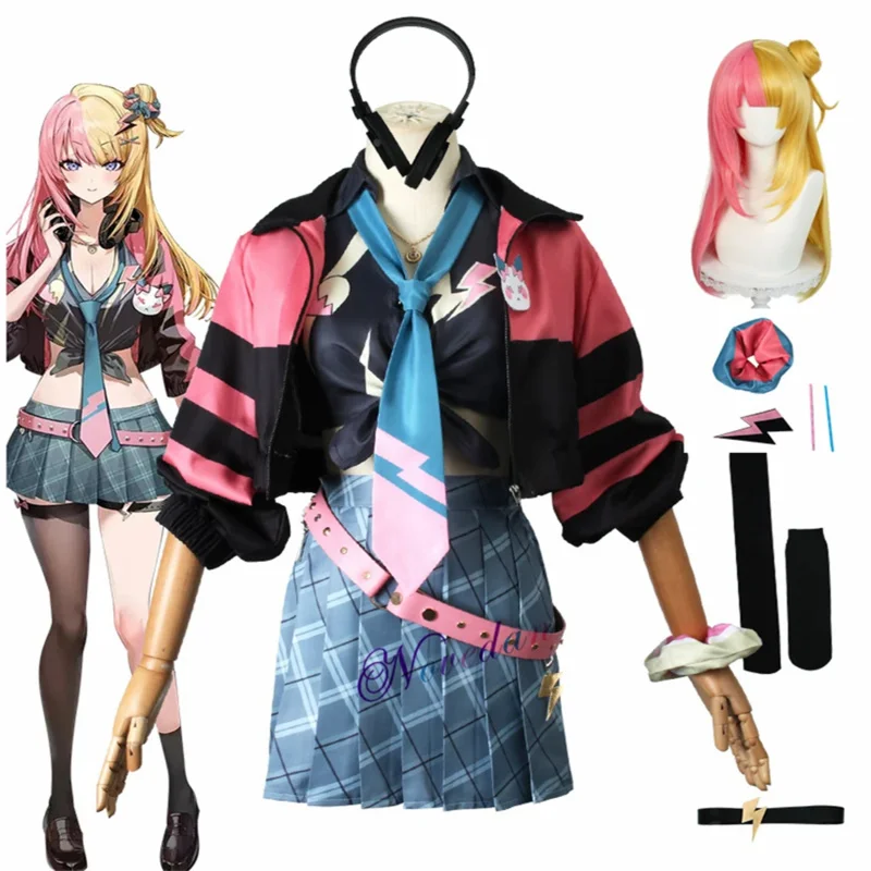 Kotoka Torahime Cosplay Anime Vtuber ENXSOLEIL Vestito Fresco Costume Ragazza Uniforme Giubbotti Gonna Accessori Luxiem Gioco di Ruolo Set XC1