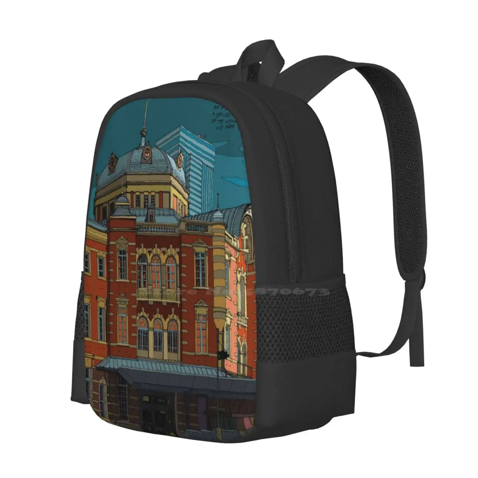 Tokyo Station Orange Hot Sale Backpack Fashion Bags Tokyo Japan Train Station Eki Urban Architecture Building City Asia