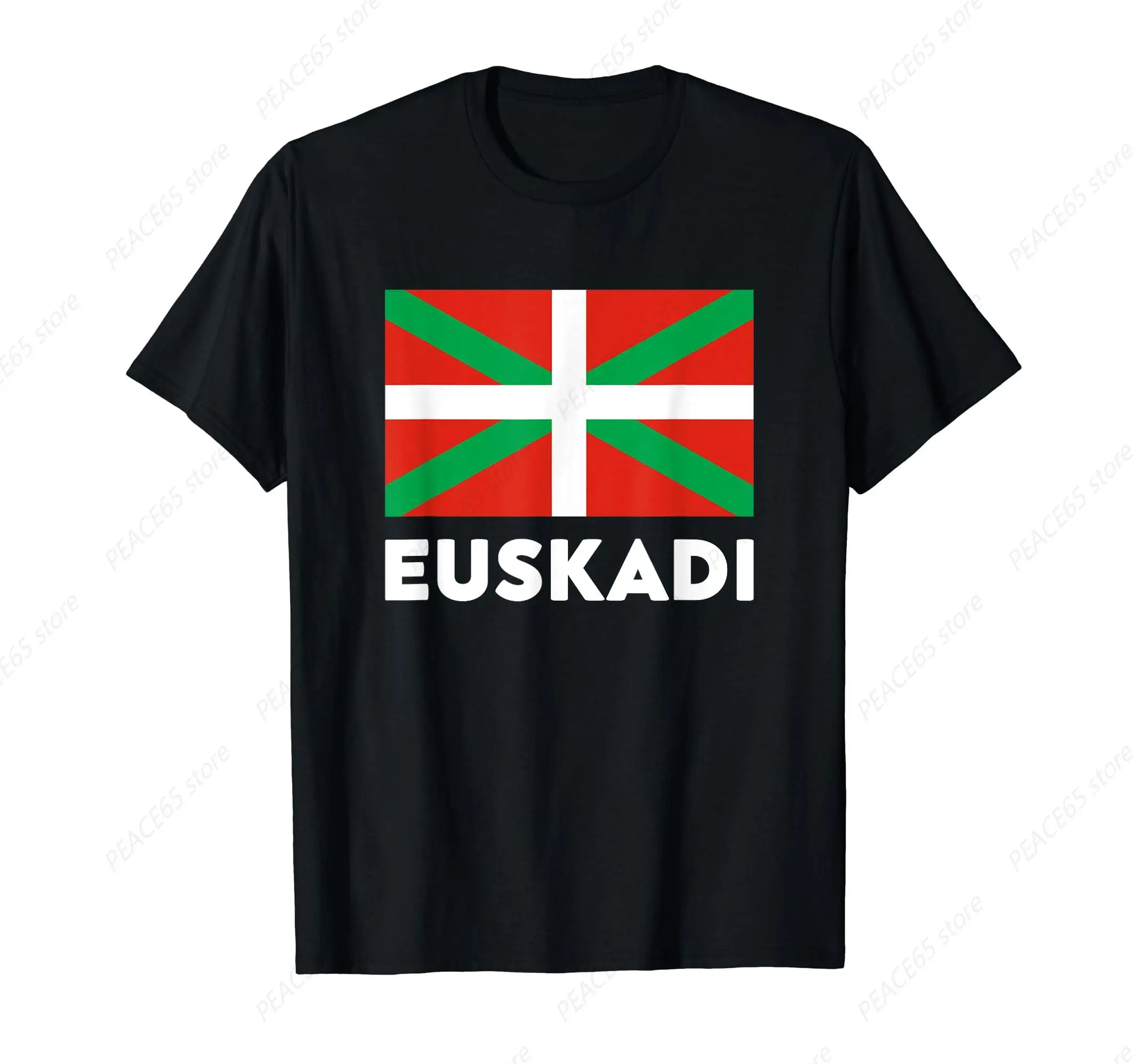 Lueadi Flag Basque Country Flag T-Shirt Unisex Bawełniana koszulka podróżna z krótkim rękawem
