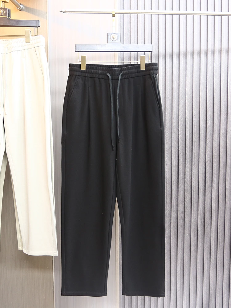 

Высококачественные повседневные брюки прямого кроя из смесовой шерсти и модала, свободного кроя, цвет осенний, новинка Sle Eighteen