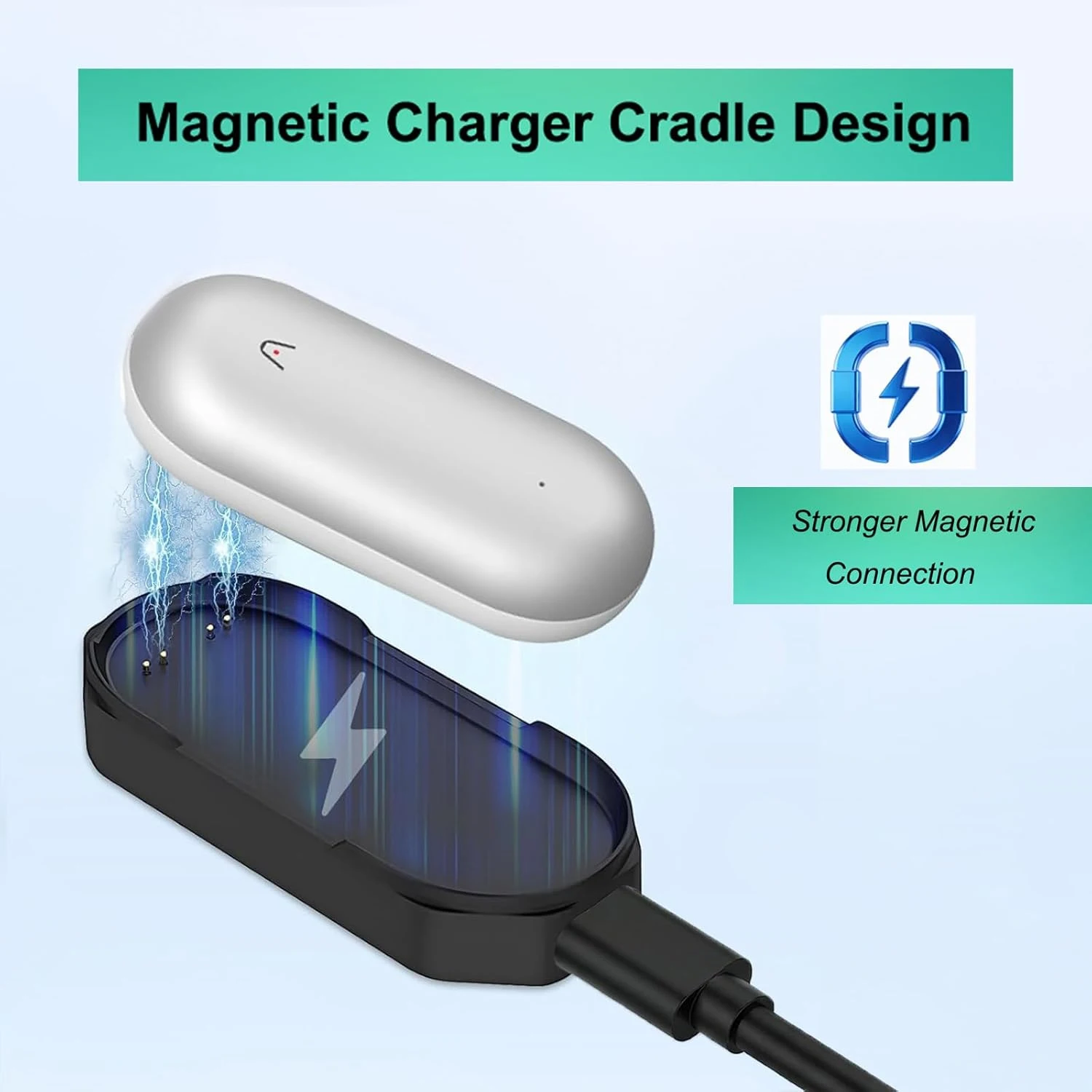 Magnetic Charging Dock for Plaud NotePin S Ai Voice Recorder Replacement Charger Cradle 1m USB-C to USB-C Cable