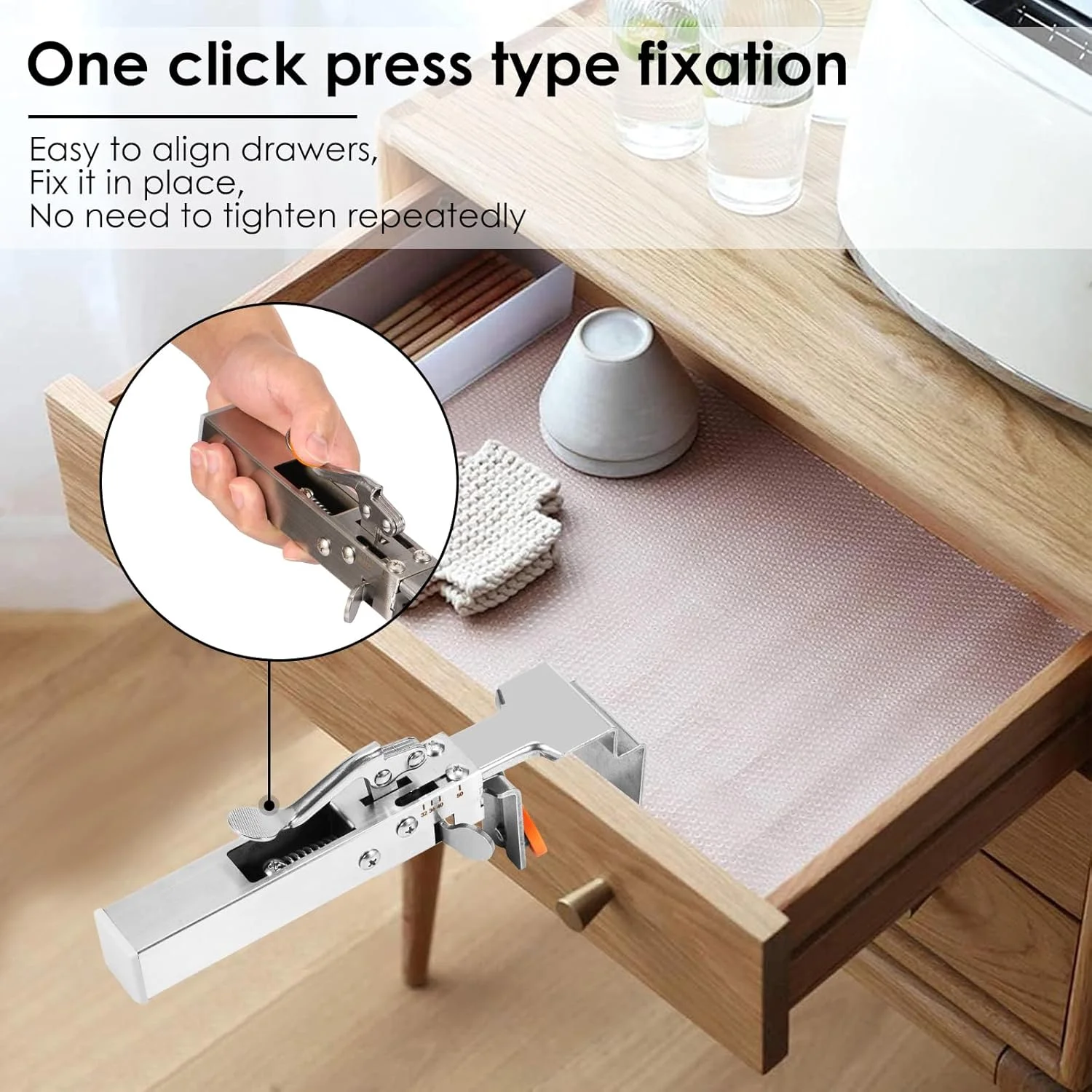 Adjustable Drawer Fixing Clamps Universal Cabinet Installation Clips for Drawer Fronts Heavy Duty Mounting Brackets