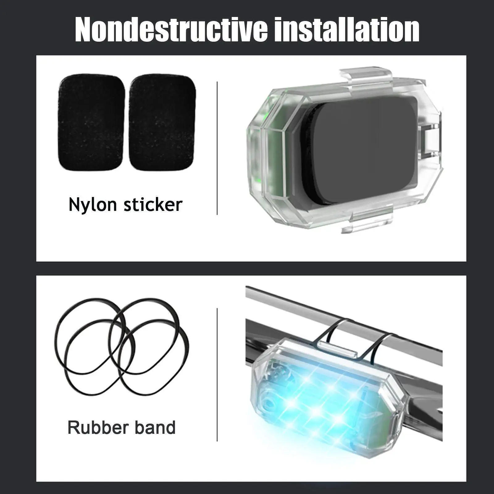 1/2PC Wireless LED Strobe Light Remote Control Warning Lamp Flash Indicator Anti-collision For Car Auto Motorcycle Drone Cruise