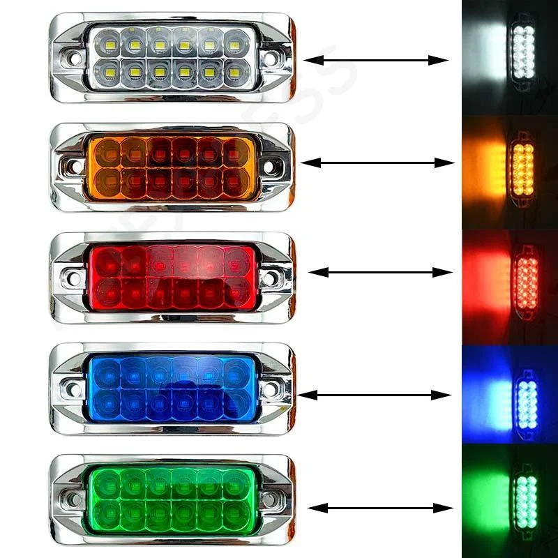 New1Pcs 12-24V Amber Side Marker Turn Signal Lamp LED Clearance Lights For Truck & Trailer Strobe Warning Light