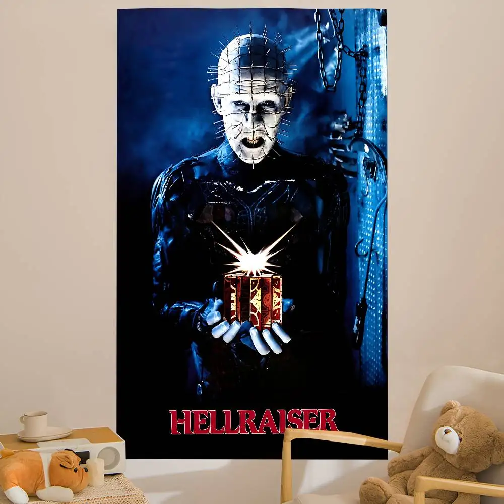 Classic H-Hellraiser Horror Movie Colorful Tapestry Wall Hanging Bohemian Wall Tapestries Mandala Wall Hanging Sheets