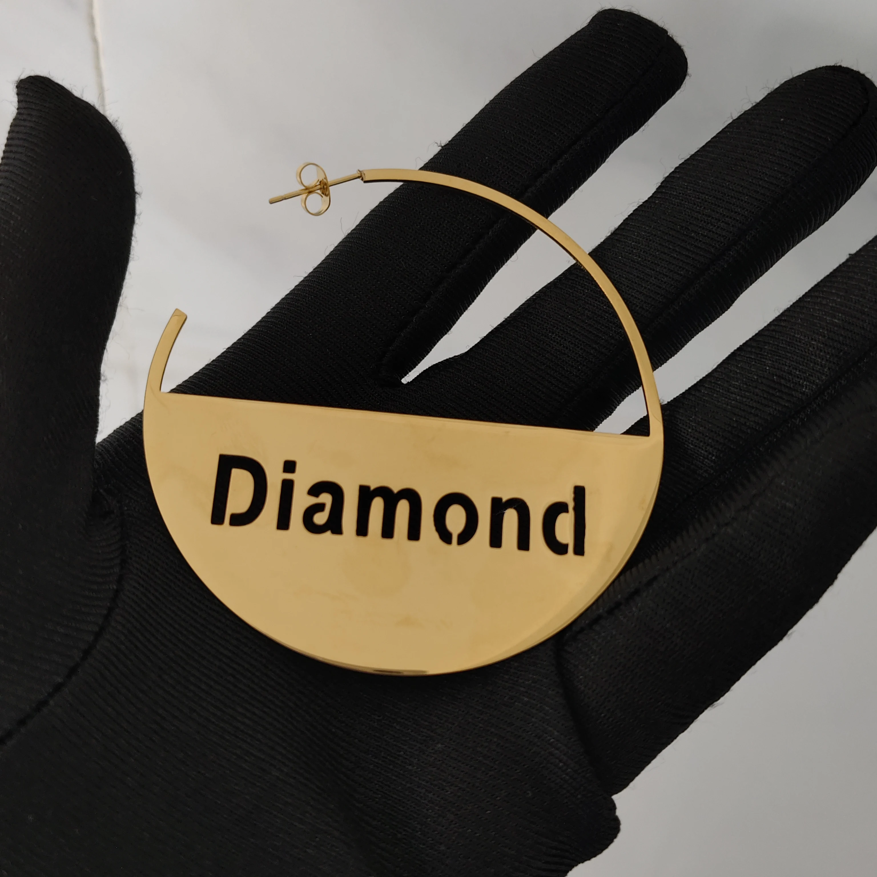 DCEE, venta al por mayor, pendientes huecos con nombre personalizado de 50mm, pendientes con letras personalizadas, regalo del Día de San Valentín, venta directa del fabricante