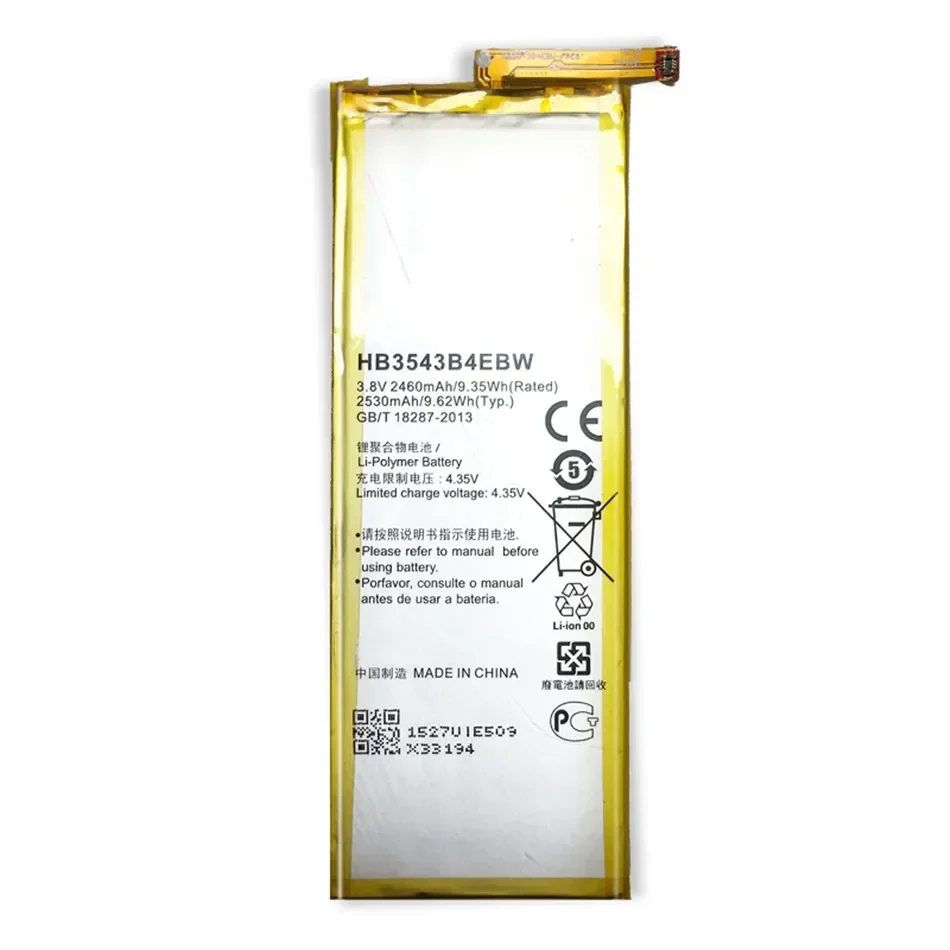 For Hua Wei Phone Battery HB3543B4EBW For Huawei Ascend P7 L07 L09 L00 L10 L05 L11 2460mAh Replacement Batteries + Free Tools