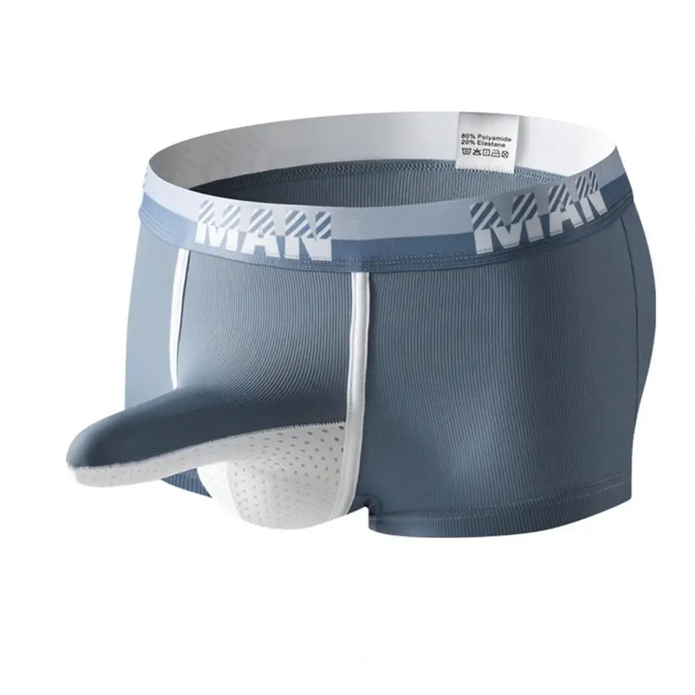 Boxer Underwear for Men,Non-sticky Fabric Underwear Ice Silk Shorts Panties,Support Mesh Bag Boxer Shorts for Daily Wear