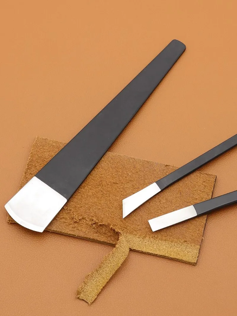 Leather Thinning Knife Handmade Leather Cutting Integrated Three Piece Set DIY Leather Edge Thinning Scraper Segment Cut Tool