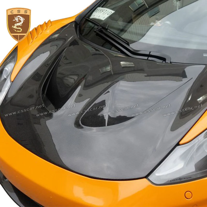 

Glossy Black Double Real carbon fiber engine hood for McLaren 650S 214+ enigne cover for MP4-12C 650s P1 Style Auto Hood bonnet