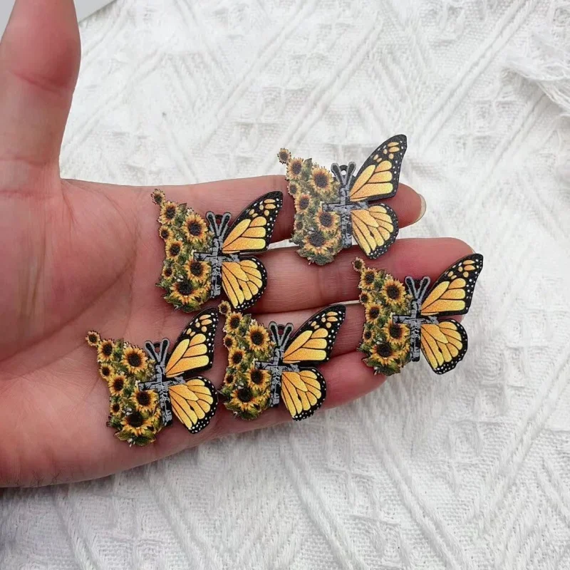 

10Pcs Wooden Butterfly Resin Wooden Connector Pendant Earrings Bracelet Jewelry DIY Manufacturing Accessories