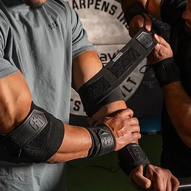 

2024 New Elbow Wraps Fitness Elbow Straps Gym Weightlifting Crossfit Deadlift Brace Bands 1 Pair Heavy Duty Premium Elbow Wrap
