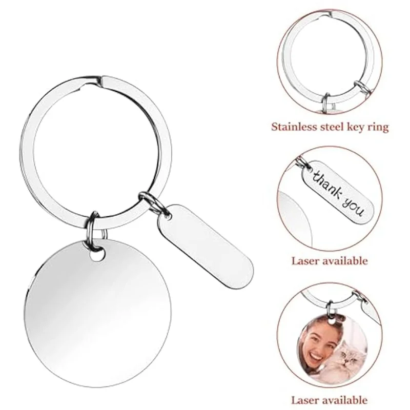 

Upgraded 30Pcs DIY Engravable Metal Keychain Blanks Metal Stamping Blanks For Engraving Stainless Steel Blank Key Ring Tags
