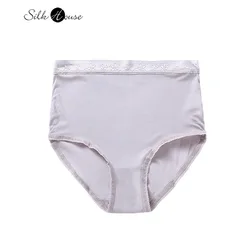 Women's Fashion New Silk Women's Underwear Thin Lace Panel High Waist Loose Breathable Natural Mulberry Silk Triangle Underwear