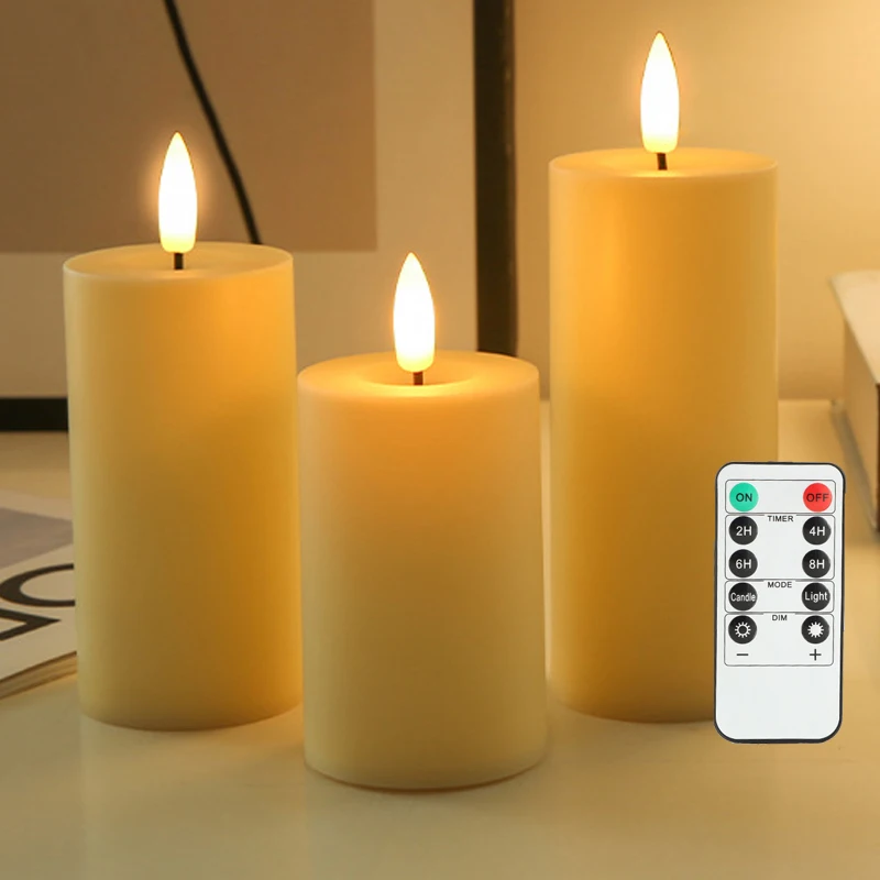 3-6Pc Flickering Flameless Candles & Remote Timer for Romantic Ambiance,DIY Mood Atmosphere Lighting Window Lamp For Cozy Fall