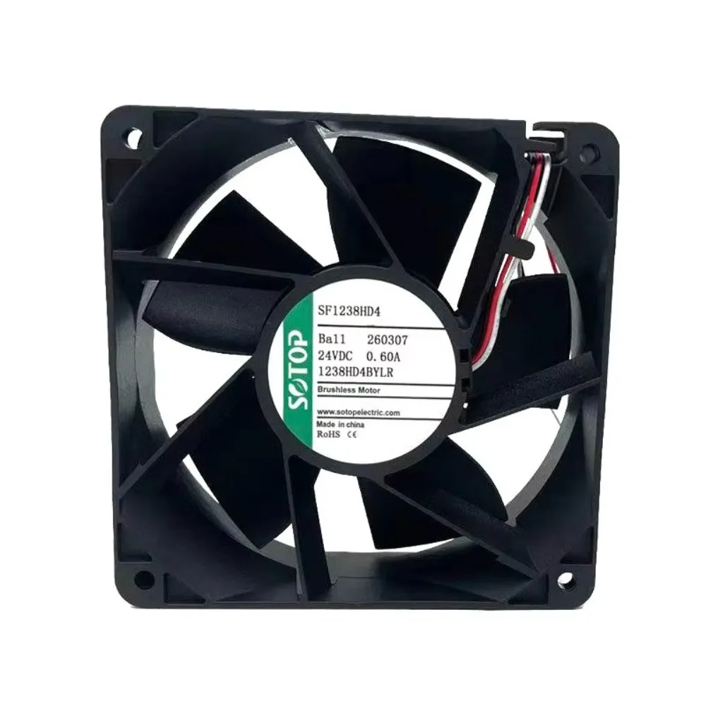 Original SOTOP SF1238HD4 12CM DC24V 0.60A 3-Wire Alarm Relay Fan for SOTOP