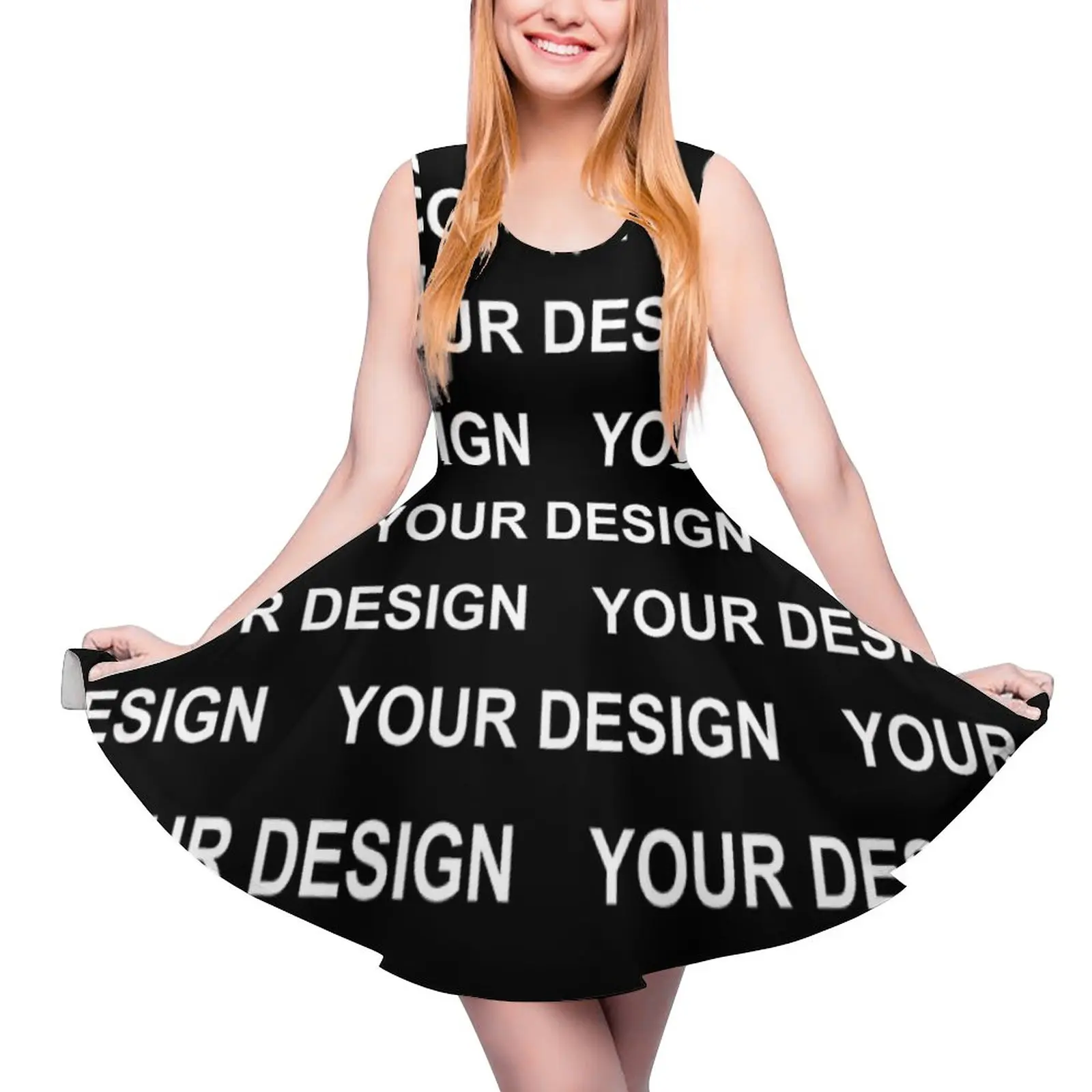 

Add Design Customized Dress Custom Made Your Image Boho Dresses Sleeveless Casual Printed Skate Dress Woman Oversize Vestidos