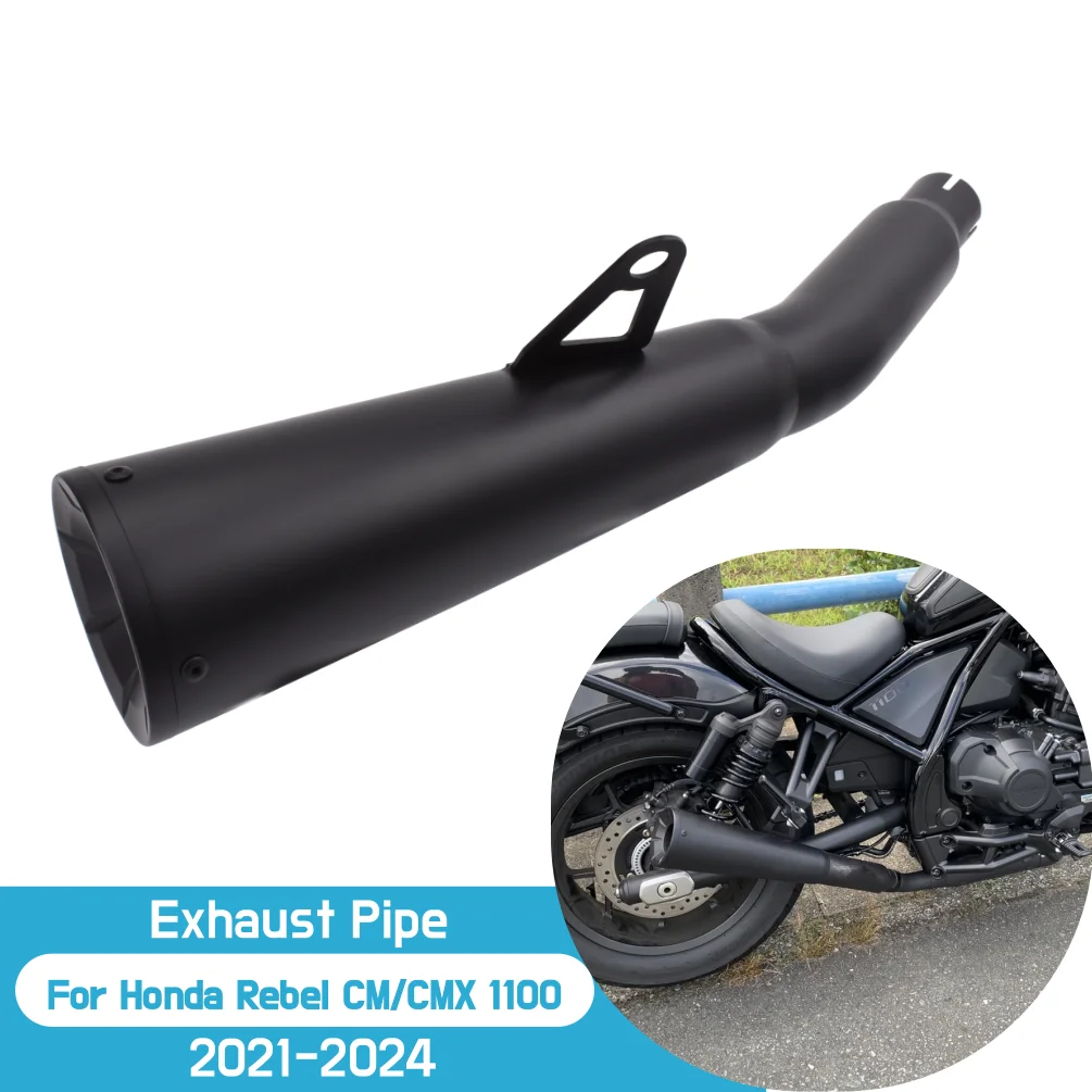 For Honda Rebel CM CMX 1100 2021-2024 CMX1100 CM1100 Exhaust Pipe Black Stainless Steel Long Type Motorcycle Accessories