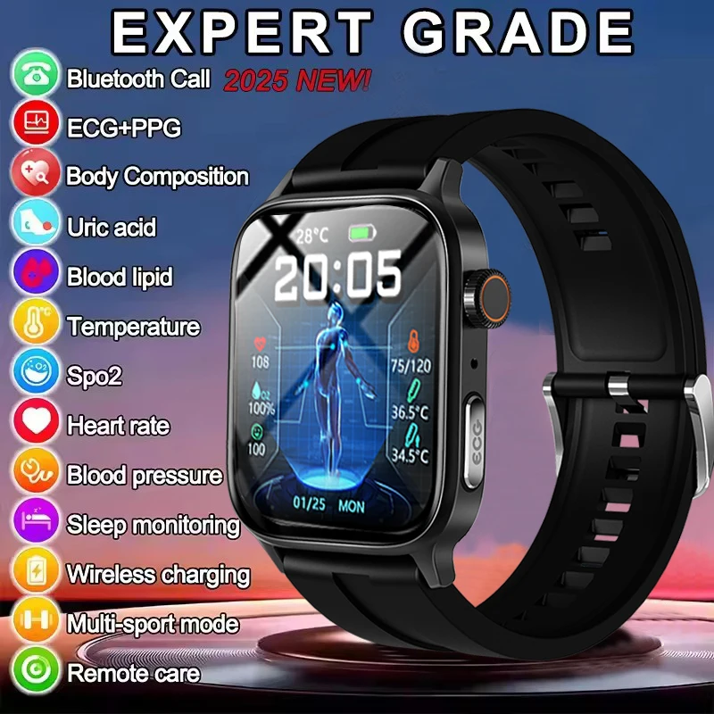 

GEJIAN Smart Watch ECG+PPG Heart Rate Blood Oxygen Blood Pressure Monitoring Bluetooth Call IP67 GPS Track Tracking Smartwatch