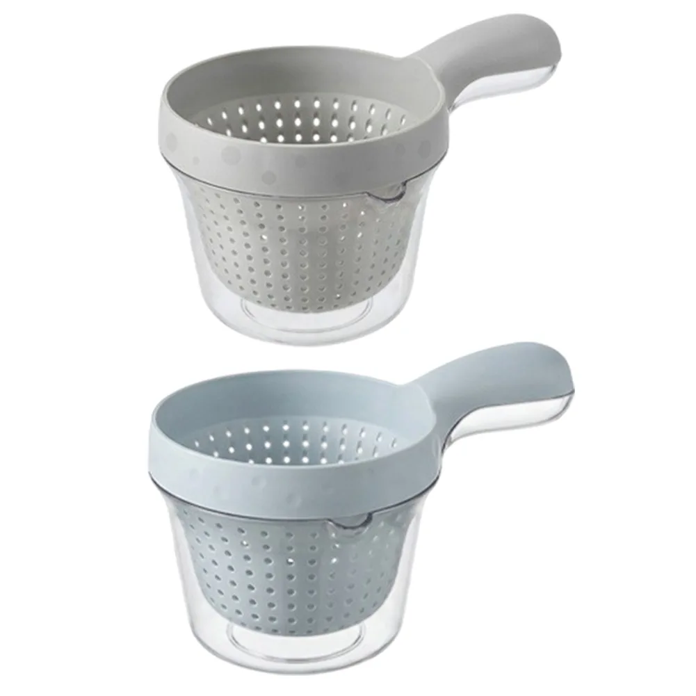 2 Pcs Fruit Washing Bowl with Strainer and Drain Holes Dual Layer Design for Blueberries Tomatoes and Similar Sized Produce