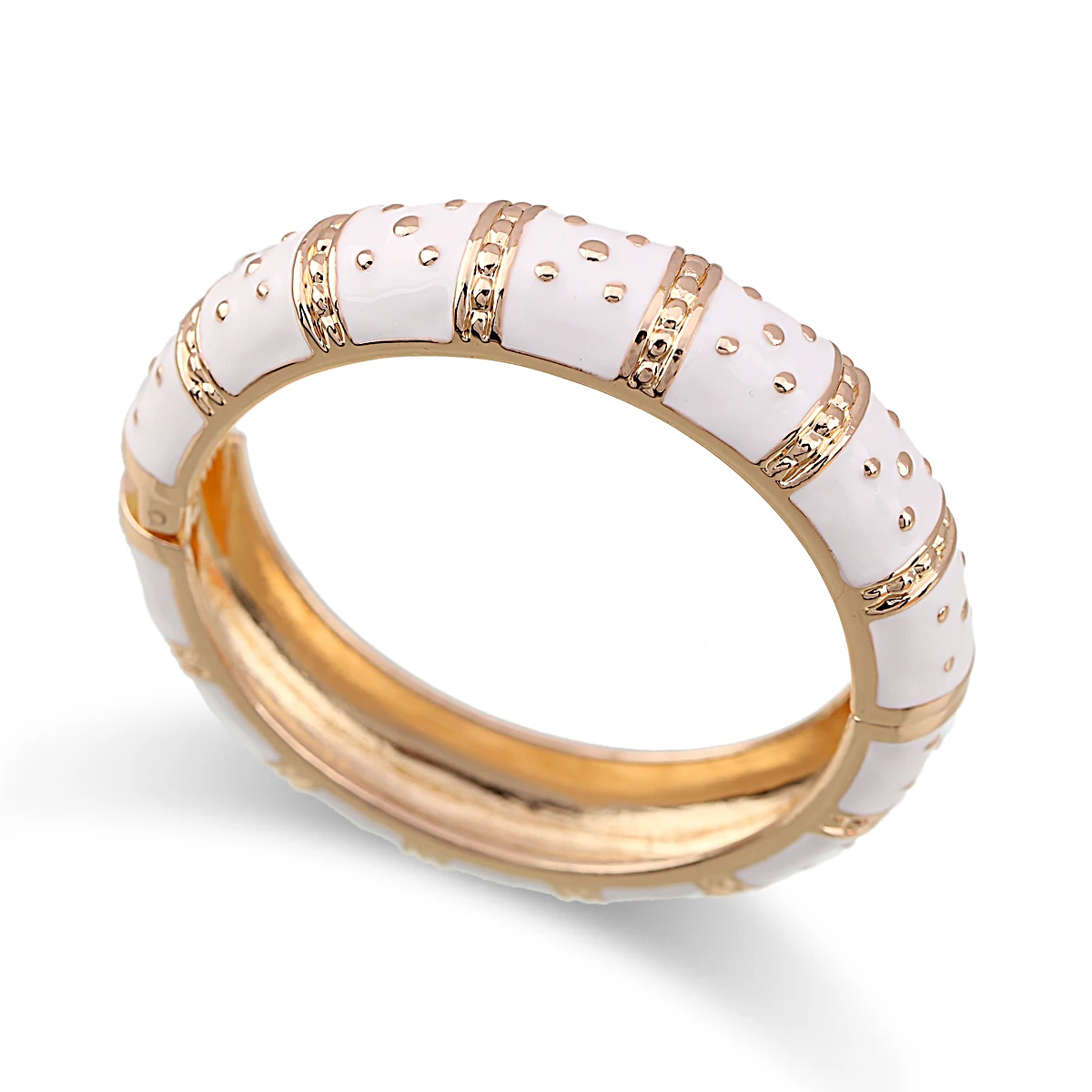 HAHA&TOTO New Arrived Women's Gold Plated Enameled Colorful Round Cuff Bracelet Statement Bangle Fashion Jewelry Drop-Shipping