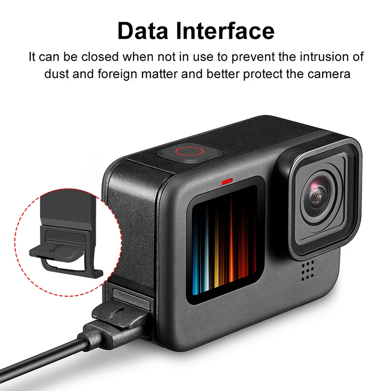 Flip Battery Cover for GoPro Hero 12 9 Black Removable Battery Lid Door Type-C Charging Port Side Case for gopro 11 Accessories image 3