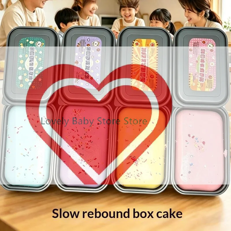 【BS】Sticky Box Cake Slow Rising Squeeze Toy Ice Cream Box Sensory Fidget Toy Anti Stress Release Hand Relax Gift
