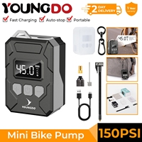 YOUNGDO Electric Air Compressor Portable Tire Inflator 150 PSI Mini Digital Inflatable Pump For Bike Bicycle Ball Boat Air Pump