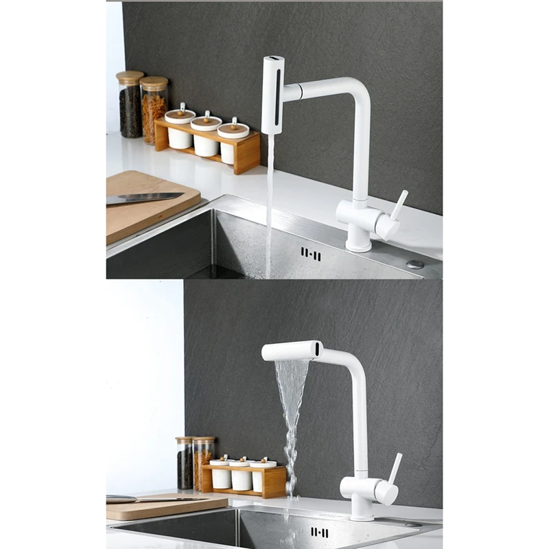 Pull-Out Water Outlet Waterfall Kitchen Water Outlet Multifunctional Stainless Steel Water Outlet For Sink