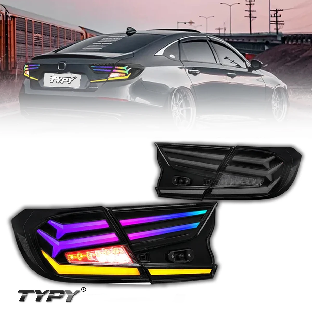 

TYPY New LED Car Taillights For Honda Accord 10th RGB 2018-2020 Taillight Signals Auto Accessories Dynamic Turn Running Lights