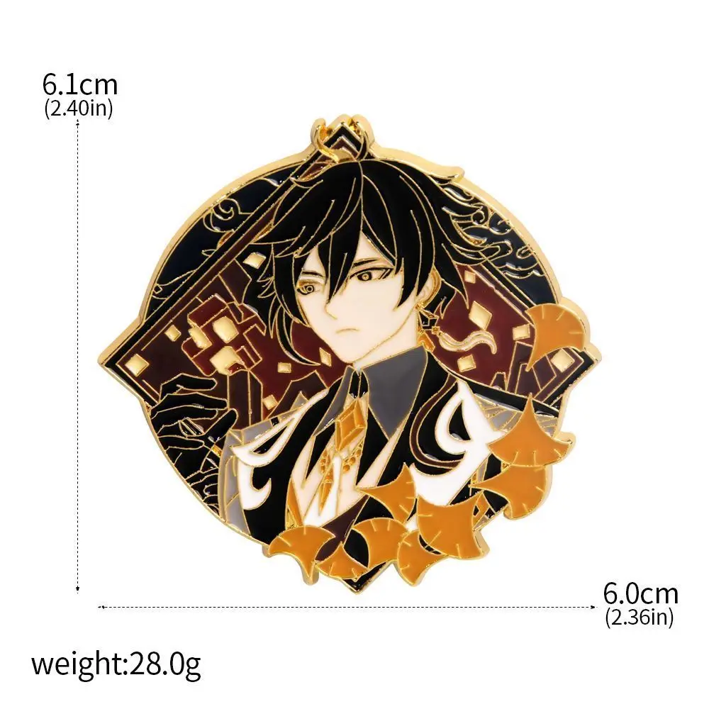 Genshin Impact Character Enamel Pins (Wendi, Zhongli, Keqing, Tartaglia, Hu Tao) image