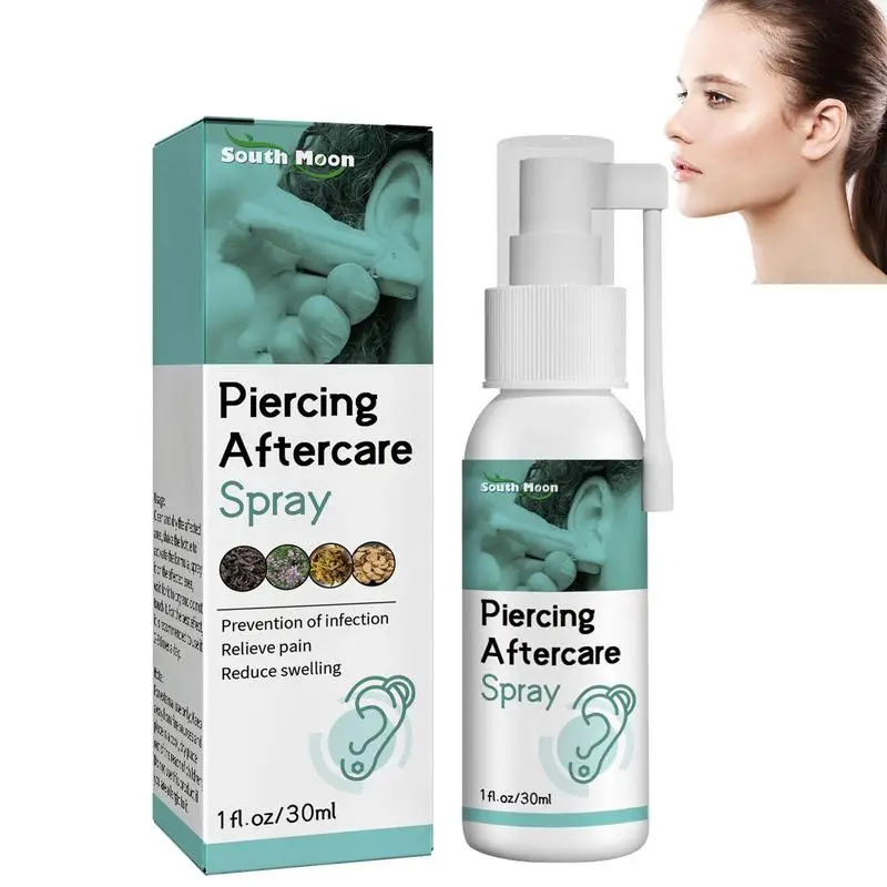 Piercing Aftercare Spray Effective Earring Cleaning Solution Cleaning Supplies to Cleanse and Soothe Swelling Irritated Skin