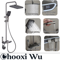 CHOOXIWU-Thermostatic Shower System Smart Digital Bathroom Shower Faucet Set Temperature Display Shower Bathroom Shower Set