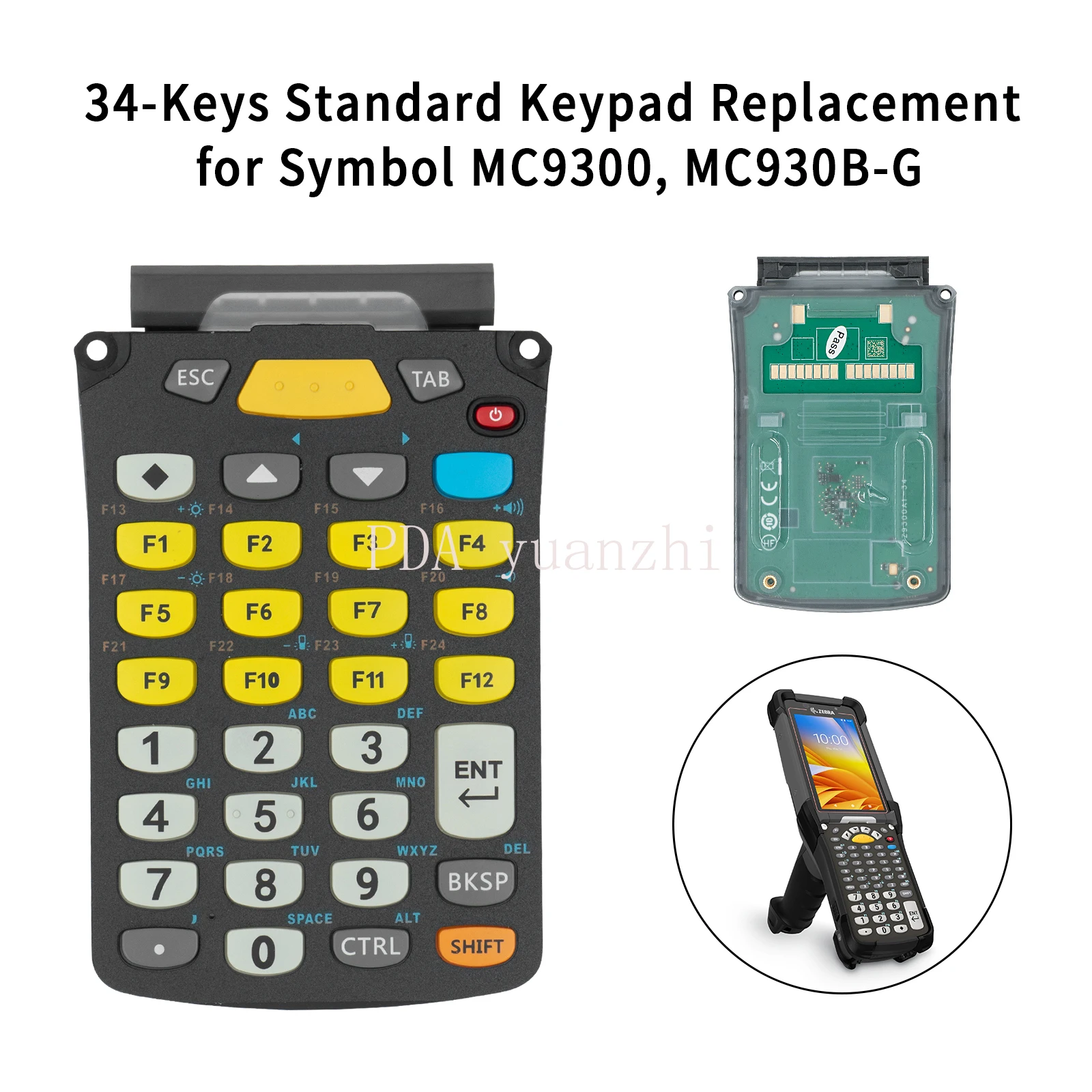 34-Keys Shifted Alpha Keypad Replacement for Symbol MC9300 MC930B-G