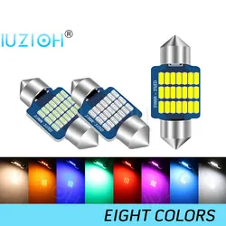 IUZIOH 2PCS 12V 24V C5W Led 31 mm Lamp C10W Bulb Festoon 31mm Door Dome Warm White Red Blue Pink Green Car Truck Interior Lights