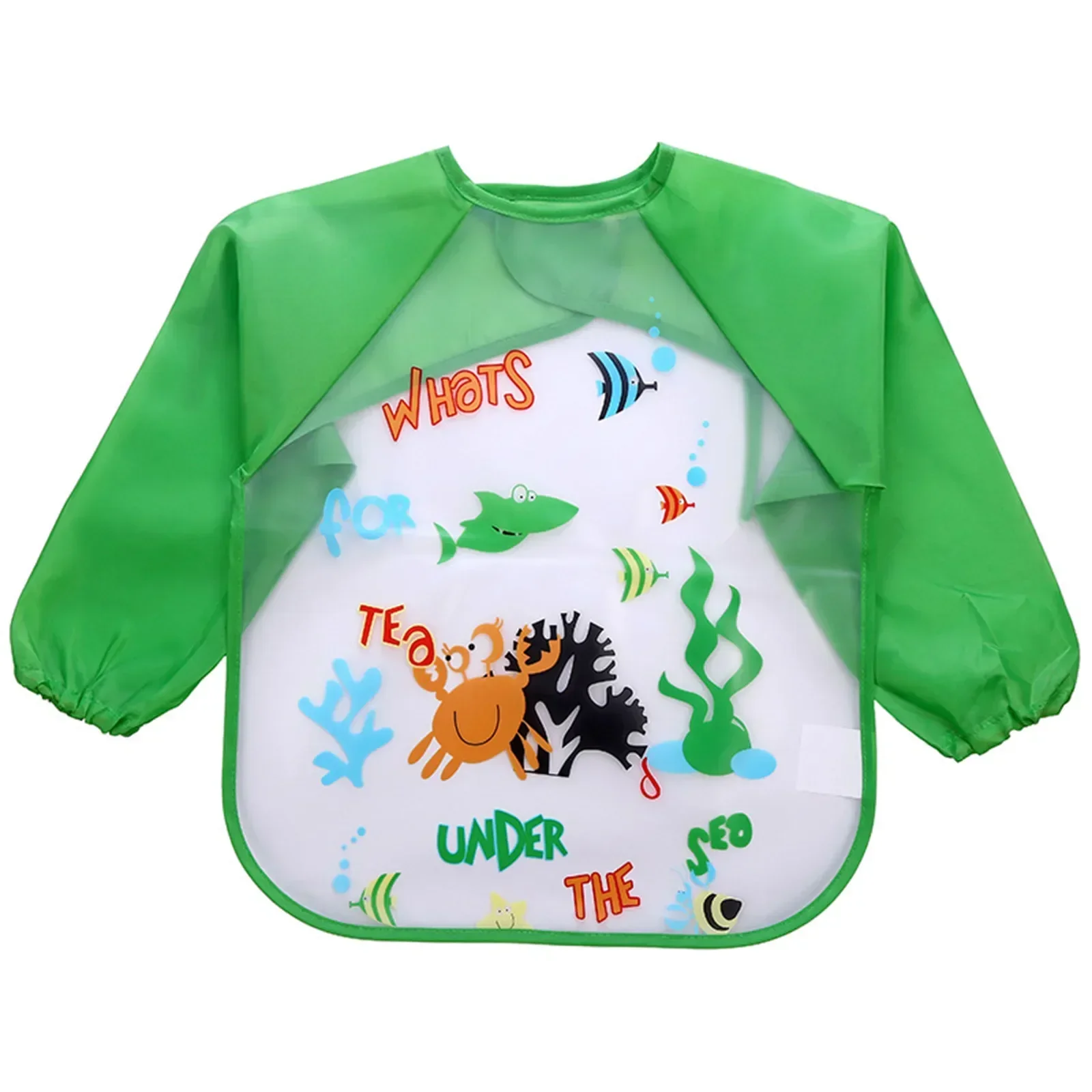 Baby Bibs Burp Clothes Waterproof Dining Long Sleeve Apron Children Feeding Smock Burp Infant Toddler Clothes Reverse Dressing