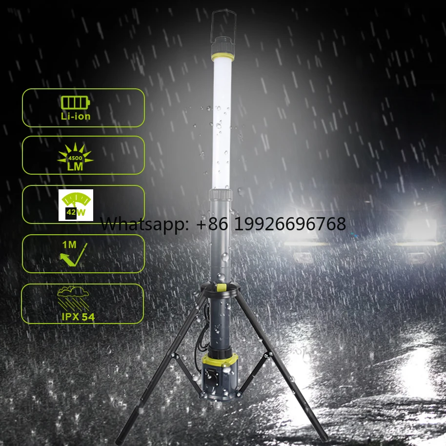 

5200 Lum Power Rate 40W 50/60hz Plug-In Tripod Work Building Site Stand Area Lights