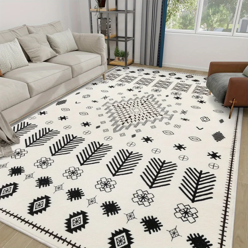 

VIKAMA Scandinavian Minimalist Rug Comfortable and Non-Slip Rug for Living Room Sofa Coffee Table and Walk-In Closet Home Decor