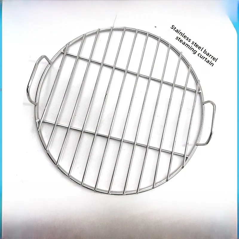 

Thiened Stainl Steel Barbecue id with Handle BBQ Pad Net Pot Curtain Meat Pring Steng Basket Home Commercial Out...