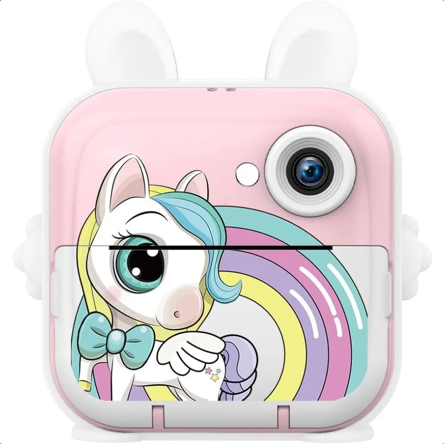 

Camera Instant Print Girls Boys 2 4 HD 1080P 32GB Card with Photo Paper and Colored Pens Instant Camera Holiday Birthday Gifts