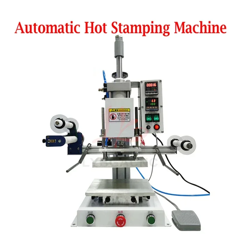 Pneumatic Hot Foil Stamping Machine PVC Leather Bronzing Machine Multifunctional Embossing Machine for Book Paper Wood Logo