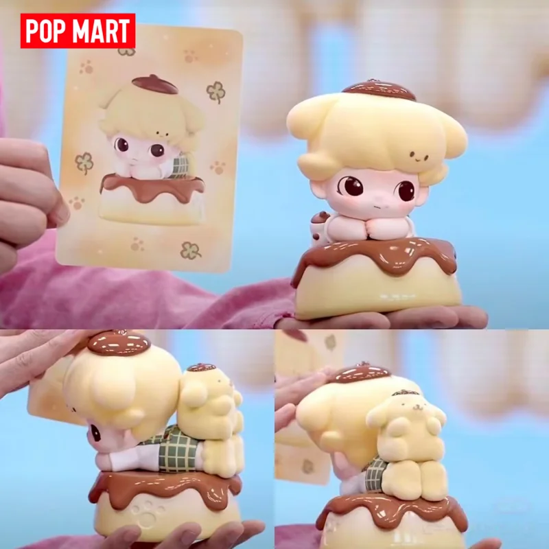 

POP MART Новая оригинальная коллекционная фигурка Dimoo World Sanrio Cinnamoroll Pompompurin, настольное украшение, игрушка для девочек, подарок на день рождения