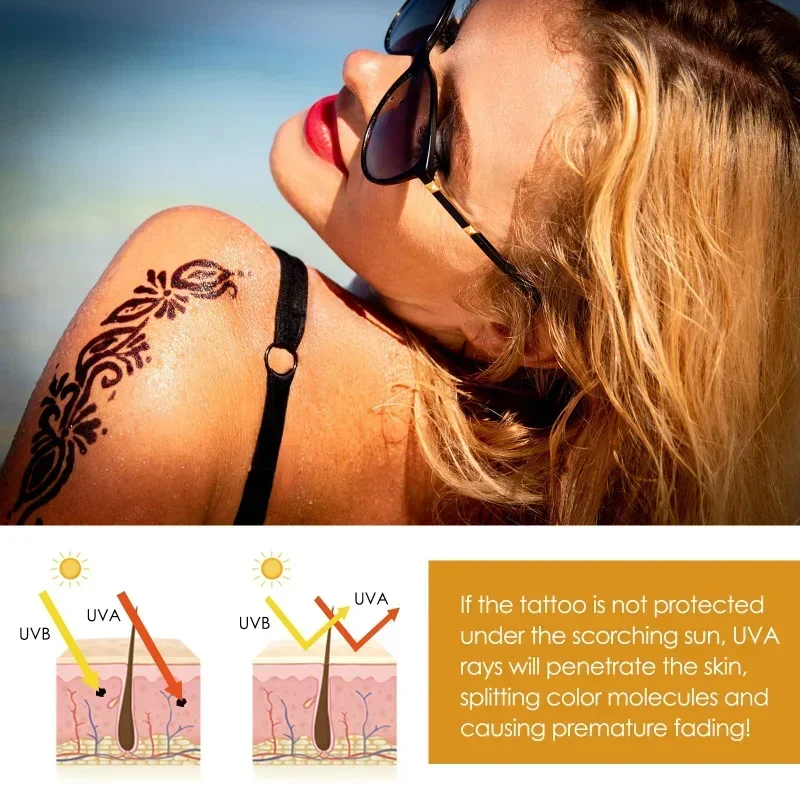 Tattoo sunscreen outdoor isolation sun cream protection ultraviolet rays body repair tattoo fading discoloration Sunblock care