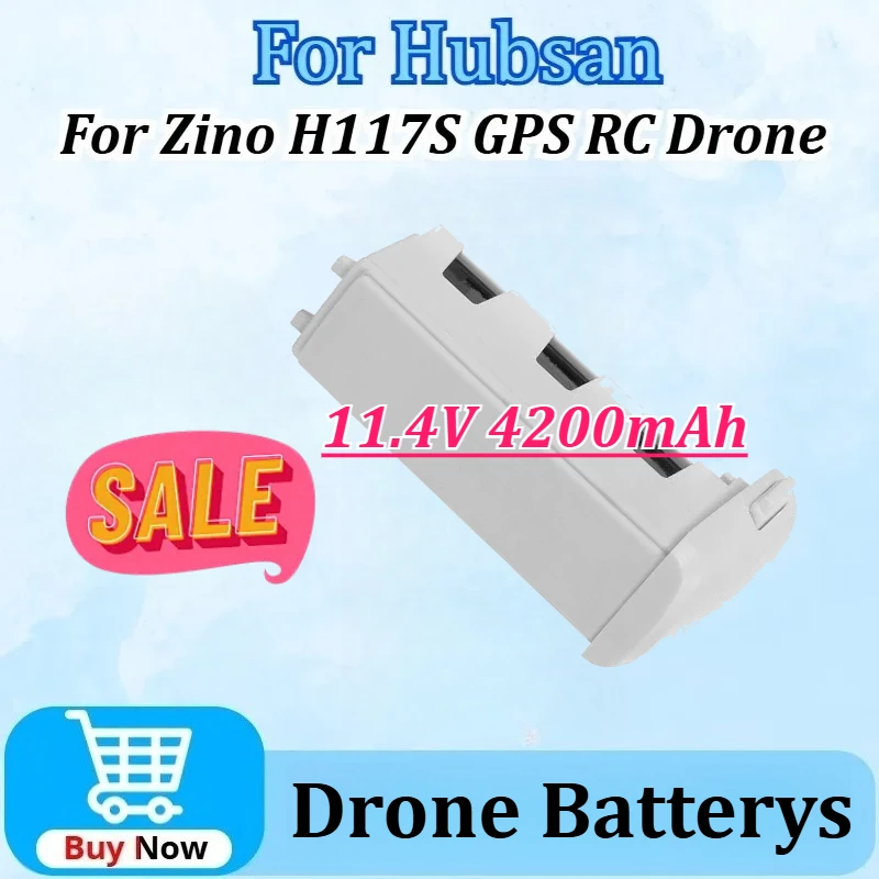 

11.4V 4200mAh Lipo Batterys for Hubsan H117S Zino Pro GPS RC Drone Flight Battery FPV Racing RC Quadcopter Spare Parts Max Power