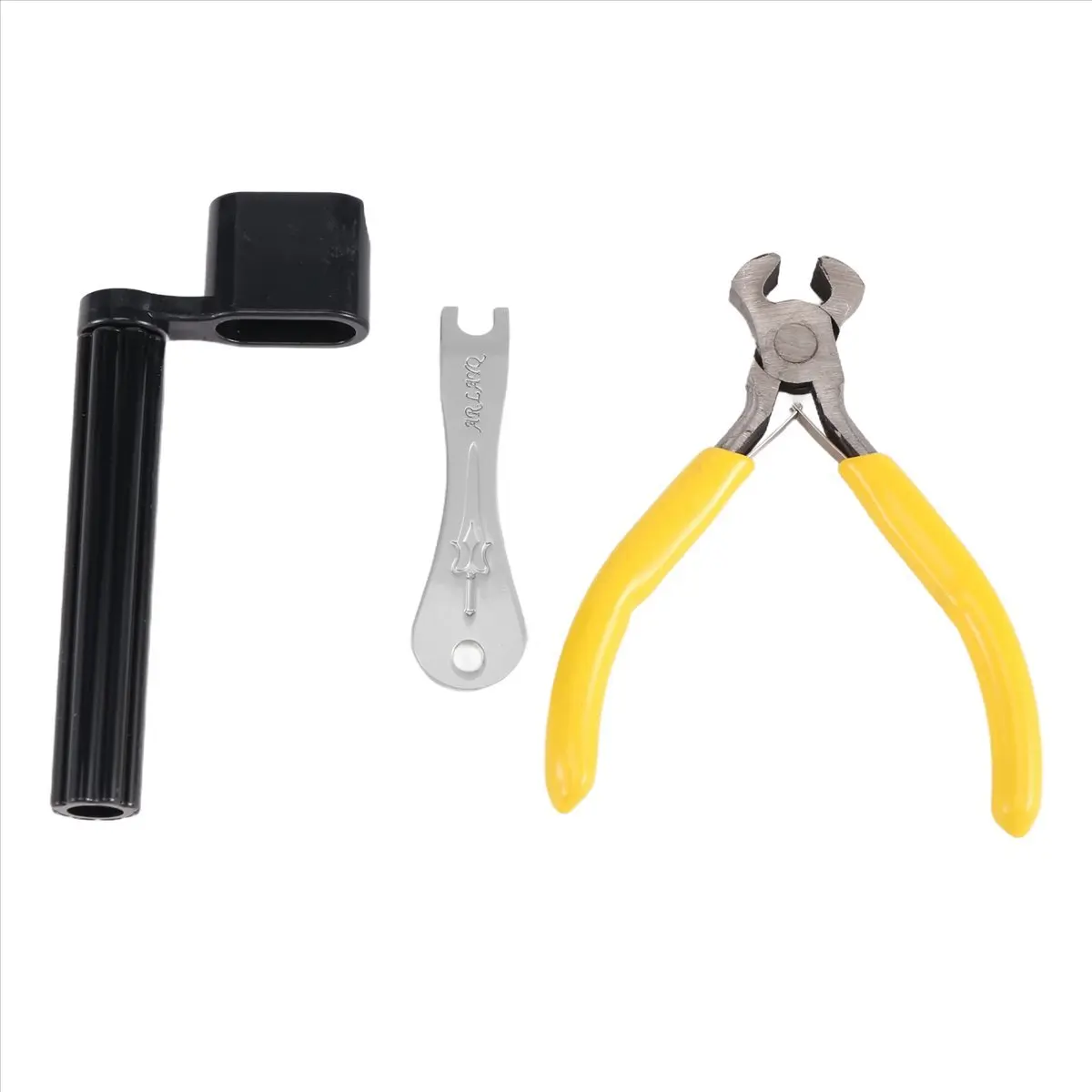 T34C 3Pcs Guitar Repair Maintenance Tool Guitar String Winder, Guitar Bridge Pins Puller Peg Remover, Plier Wire Puller