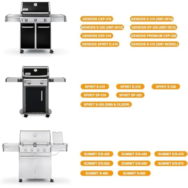 Set di inserti per rotelle con bloccaggio M12K (4 pezzi) 70360 per parti della griglia Weber Genesis 300 per Genesis S-310 S-320 E-310 E-320 S-330