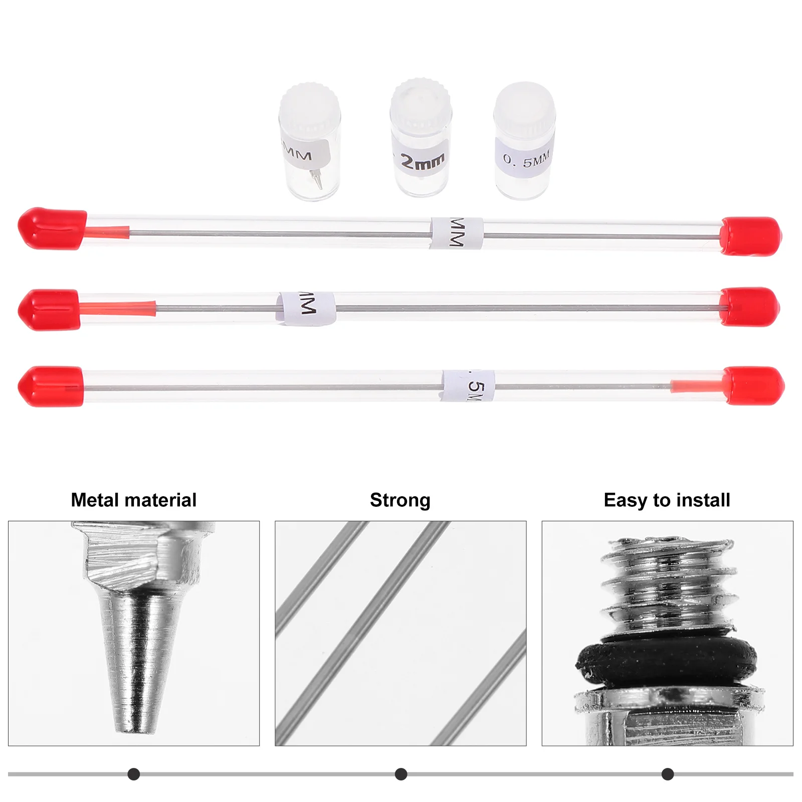 

6Pcs Airbrush Nozzle Needles Kit Precision Engineered Alloy Tips for Airbrush Machine Repair Painting Accessories Replacement