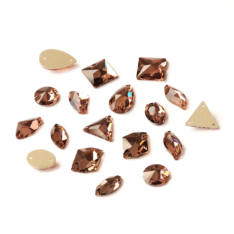 Light Smoked Topaz Sewing Strass Crystal Crafts Sew On Rhinestone Flat Back Rhinestones Stones For Clothes Garment Decoration