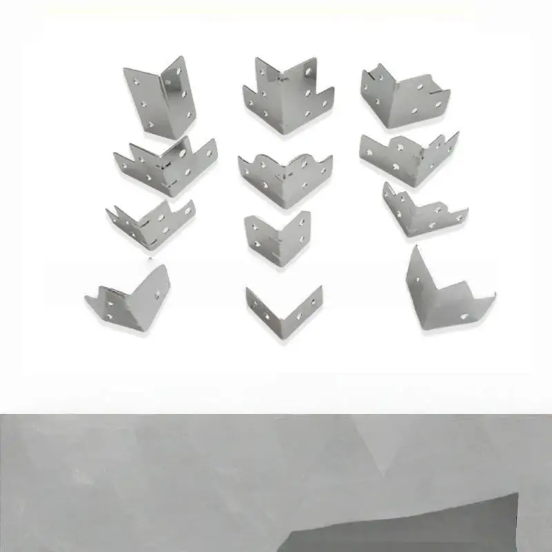 Reinforced Metal Corner Bracket 6 Hole Heavy Duty Angle Code Hardware for Indoor Bookcase Shelf Fastening